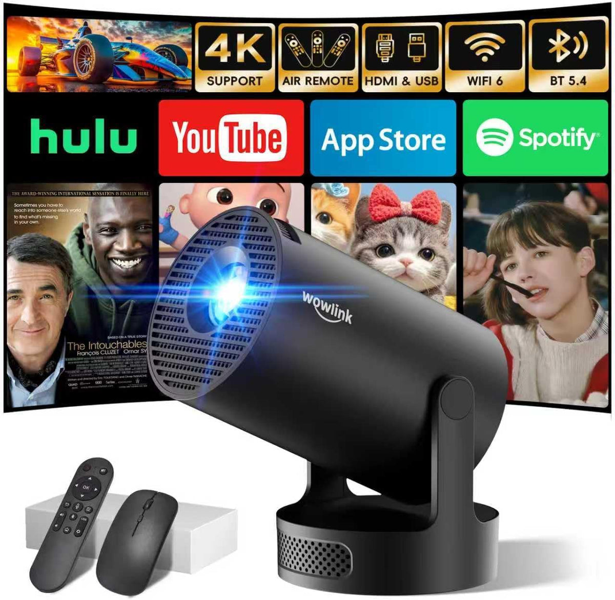 YOPI Mini Projecteur 4K Connecté