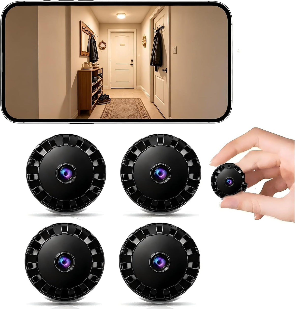 Lot de 4 YOPI Mini Caméras WiFi